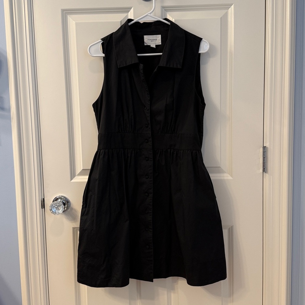 Pomander Place Black Sleeveless Button-Front Mini Dress